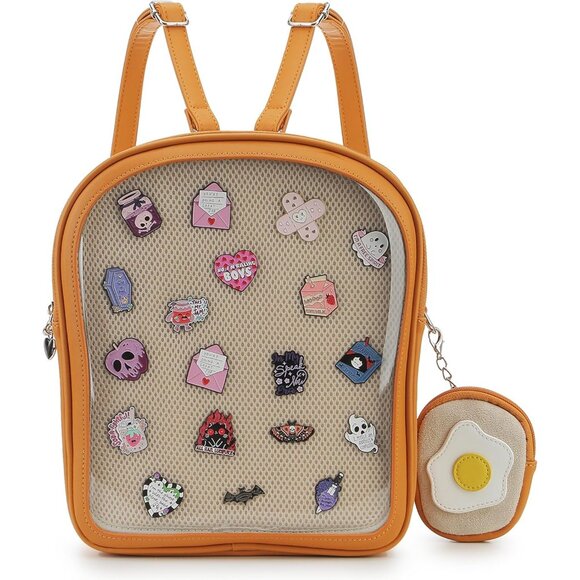 Toast Shaped Ita Bag for Women with Pin Display Inserts and Adjustable Straps - Picture 1 of 9
